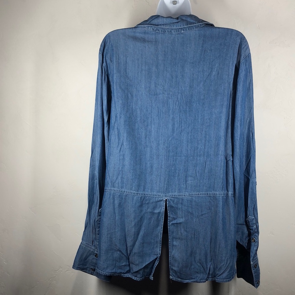 Harve Benard denim button down blouse size xl - Picture 4 of 8